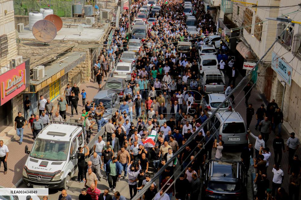 A Funeral Ceremony Held For Palestinian Ziad Abu Hlayel - West Bank