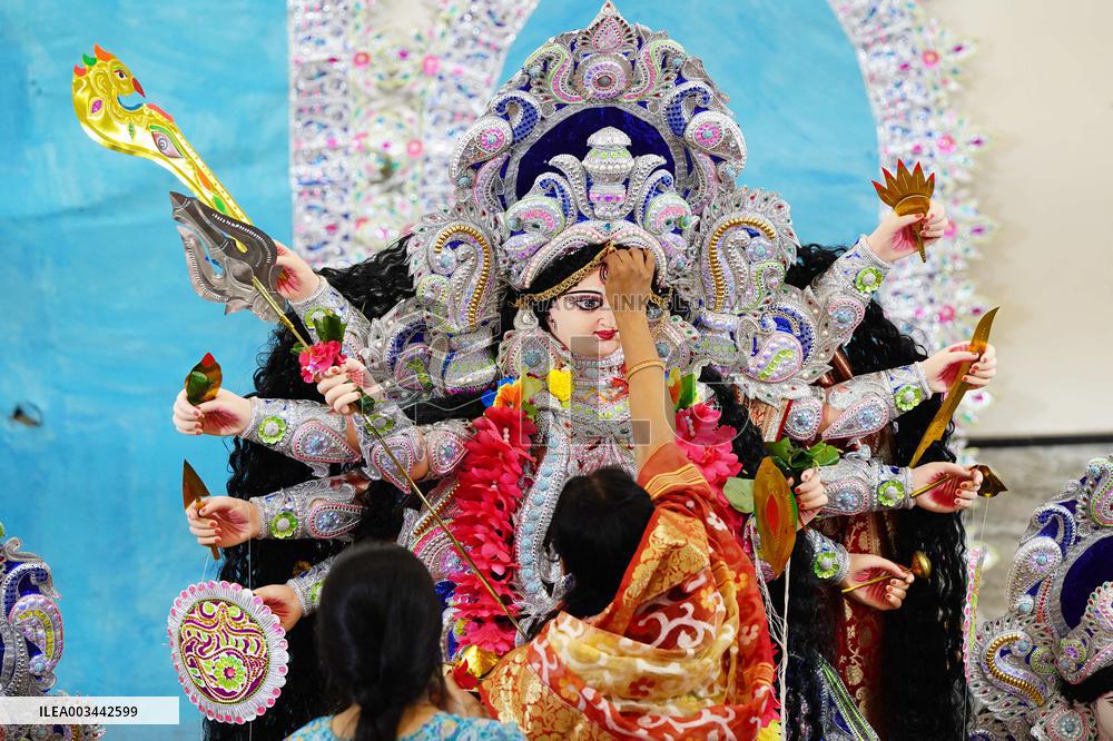 Sindoor Khela Celebration At Durga Puja Festival - Ajmer