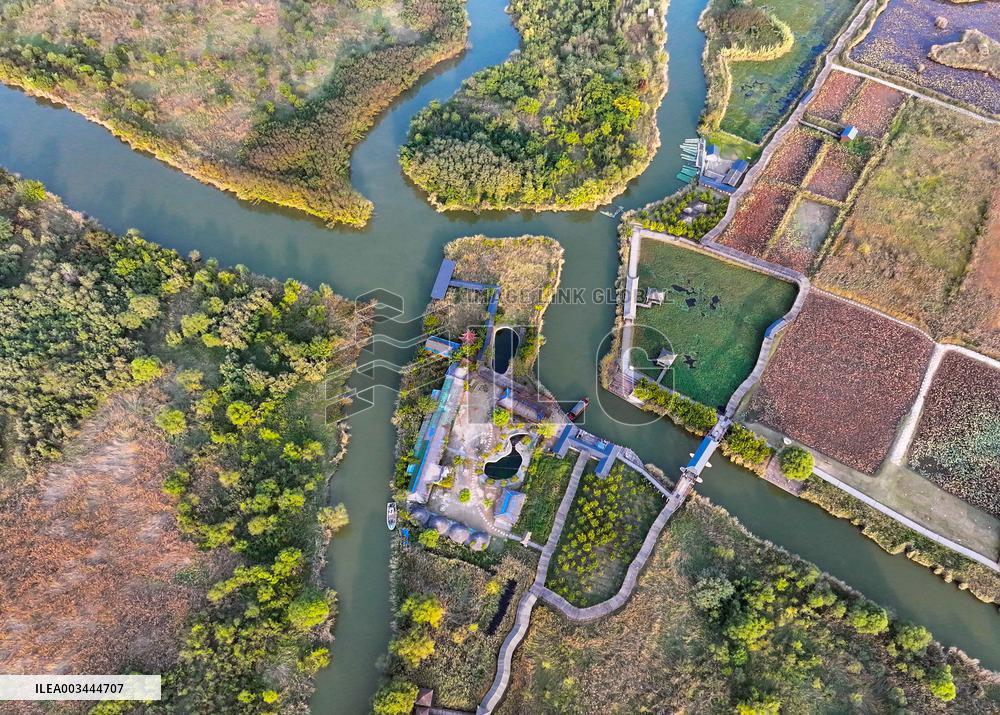 Qiachuan Wetland in The Yellow River in Weinan