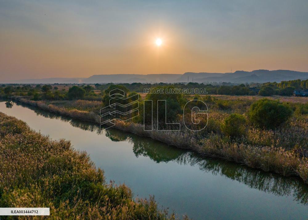 Qiachuan Wetland in The Yellow River in Weinan