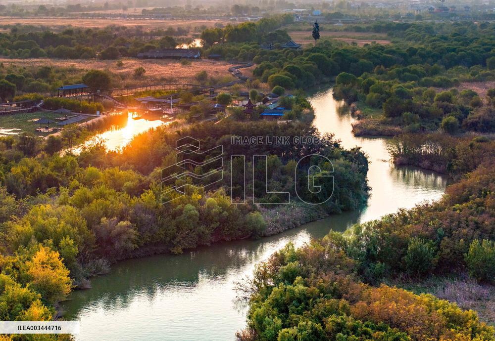 Qiachuan Wetland in The Yellow River in Weinan