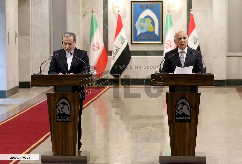 Iraqi Foreign Minister And Iranian Foreign Atjoint Press Conference - Baghdad