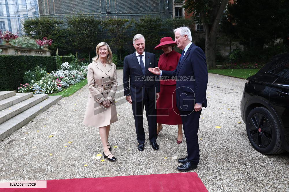 Belgian Royal Couple Received To Lunch At Matignon - Paris