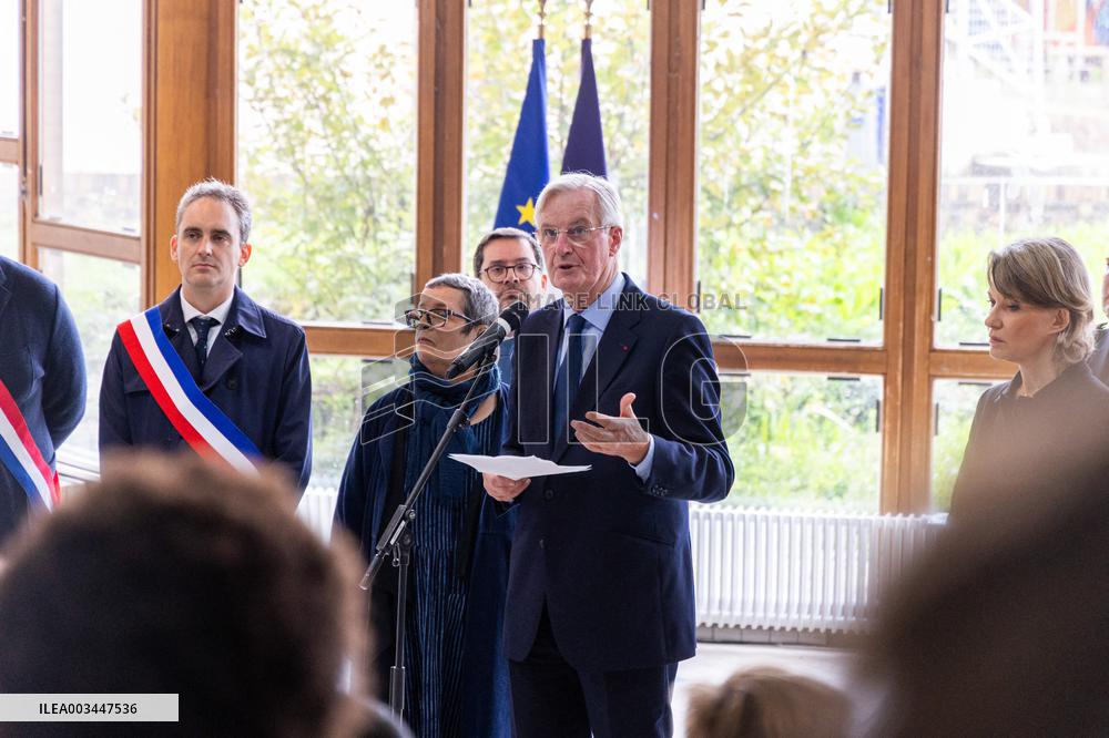 Michel Barnier Pays Tribute to Samuel Paty - Conflans St. Honorine