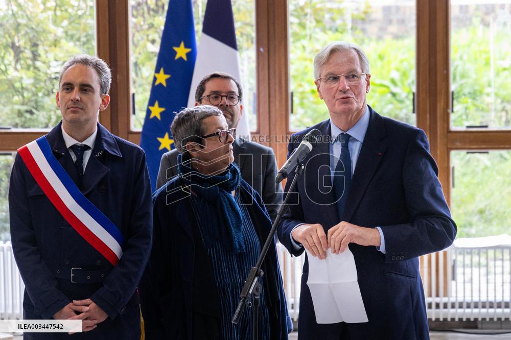 Michel Barnier Pays Tribute to Samuel Paty - Conflans St. Honorine
