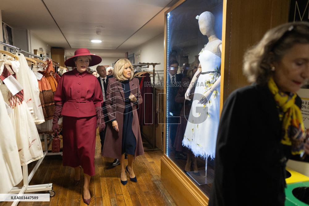 Queen Mathilde and Brigitte Macron visit the Opera Garnier - Paris
