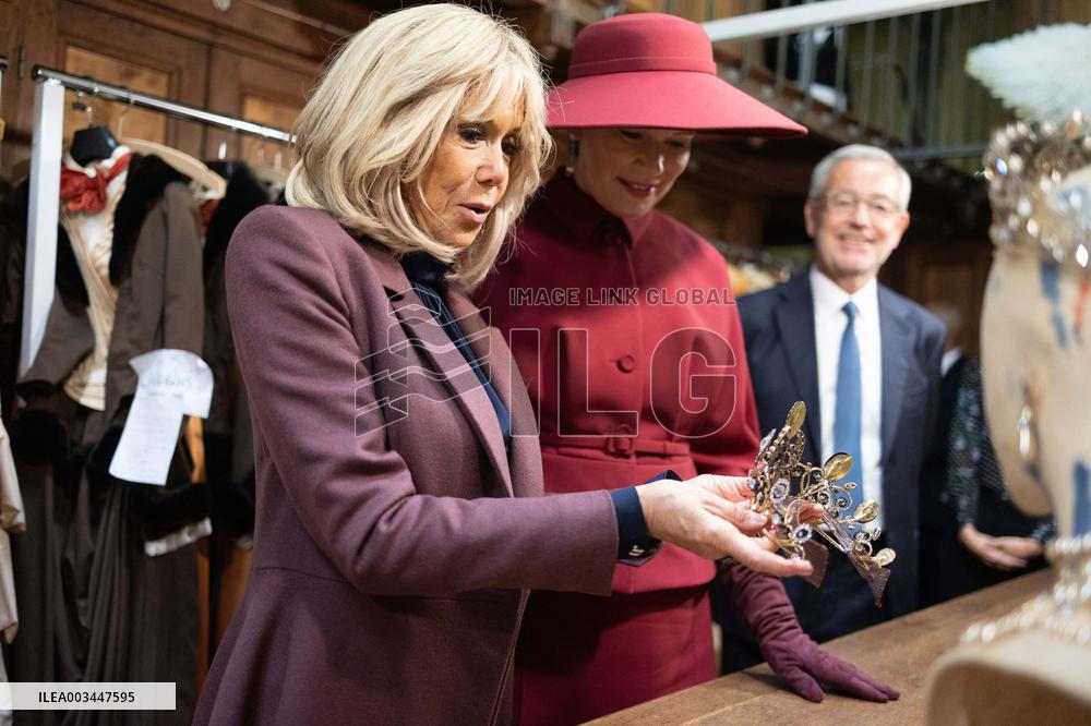 Queen Mathilde and Brigitte Macron visit the Opera Garnier - Paris