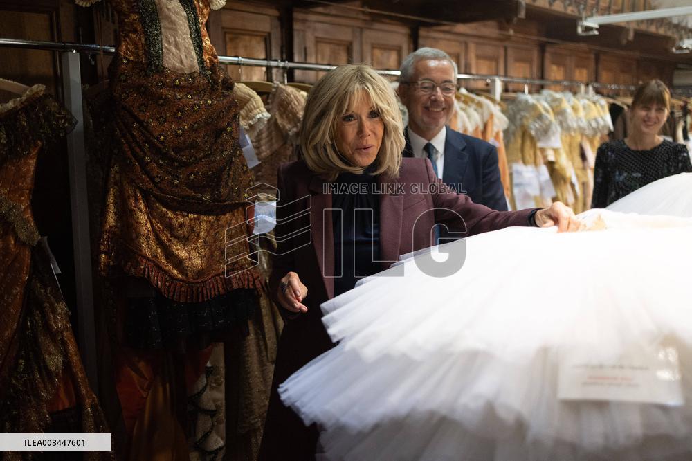 Queen Mathilde and Brigitte Macron visit the Opera Garnier - Paris