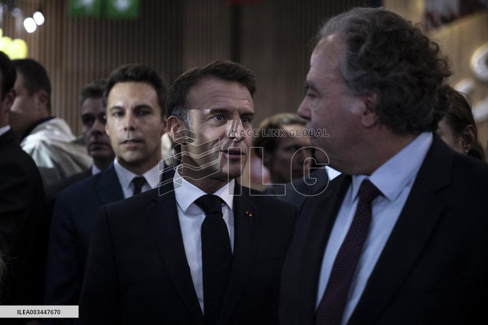 Emmanuel Macron visits the Paris Motor Show