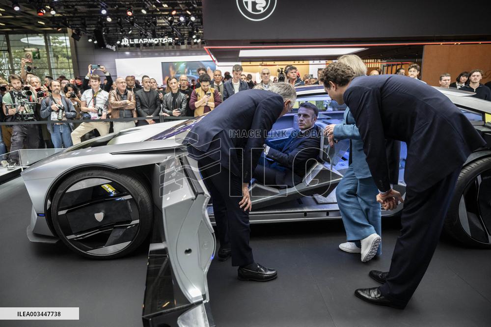 Emmanuel Macron visits the Paris Motor Show