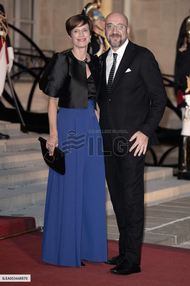 State Dinner in Honor of King and Queen of Belgium At Elysee - Paris