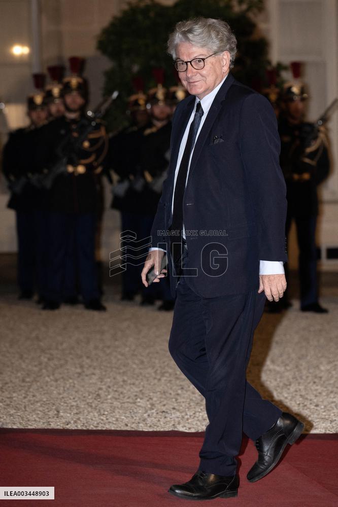 State Dinner in Honor of King and Queen of Belgium At Elysee - Paris