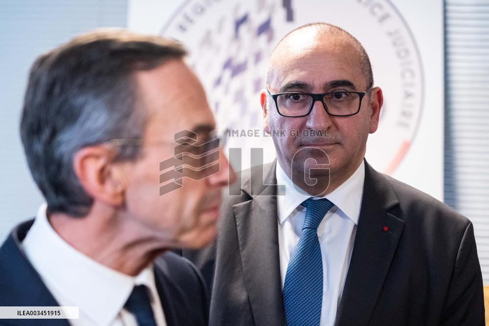 Bruno Retailleau at Sub-Directorate of the Judicial Police - Nanterre