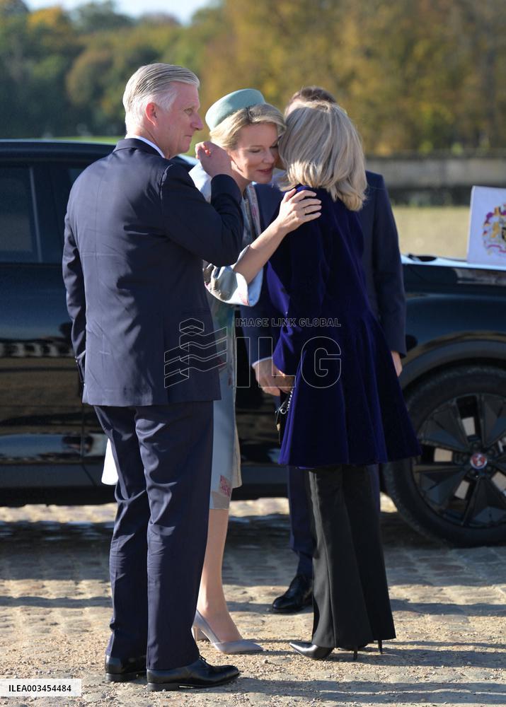 Belgium Royal Couple At Castle of Chantilly