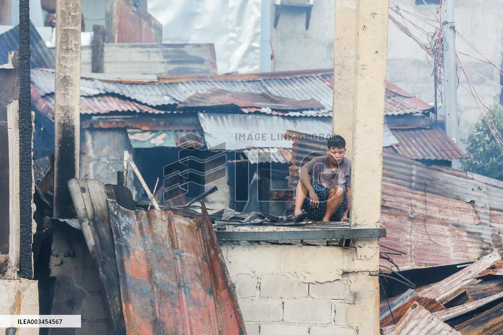 Fire At A Slum Area In Manila - Philippines