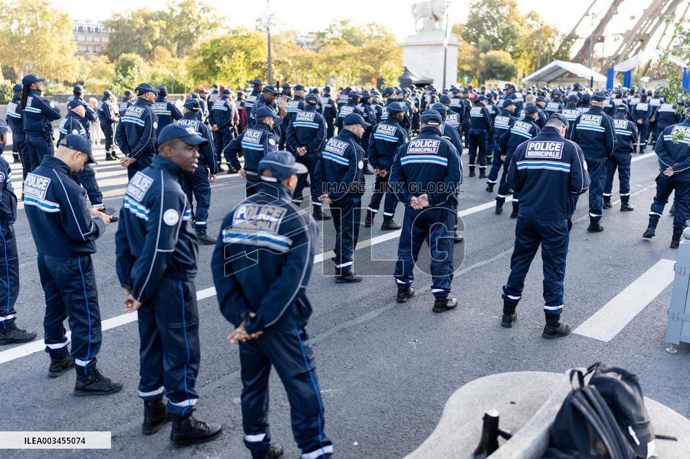 Celebrating 3 Years Of The Paris Municipal Police Force - Paris