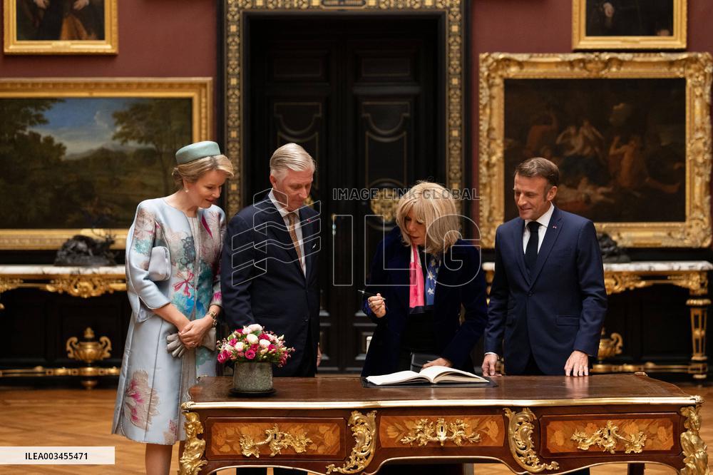 Belgium Royal Couple At Castle of Chantilly