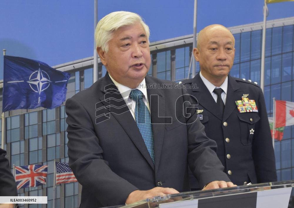 Japan defense chief at NATO headquarters
