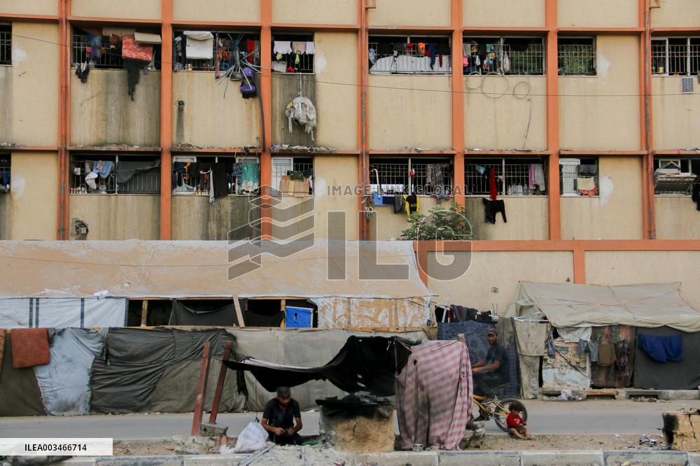 Displaced Palestinian In Deir al-Balah - Gaza