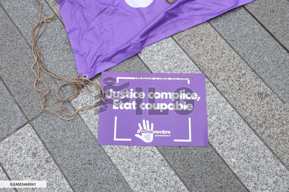 Rally in front of the court against sexual violence - Paris