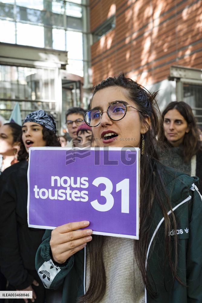 Demo against sexual violence at the Palais de Justice in Toulouse