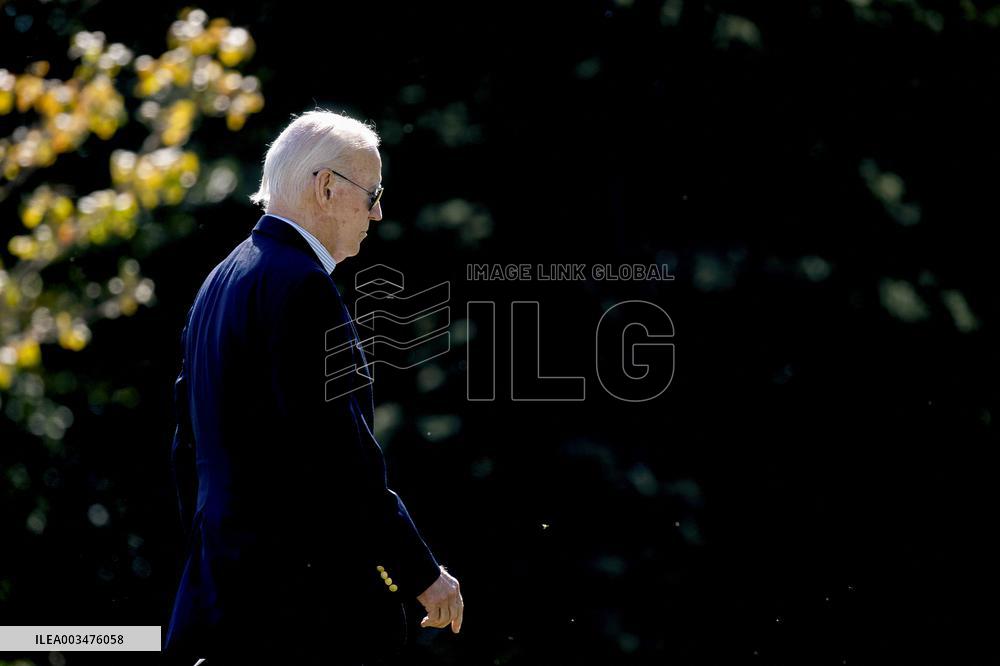 US President Joe Biden on the South Lawn of the White House