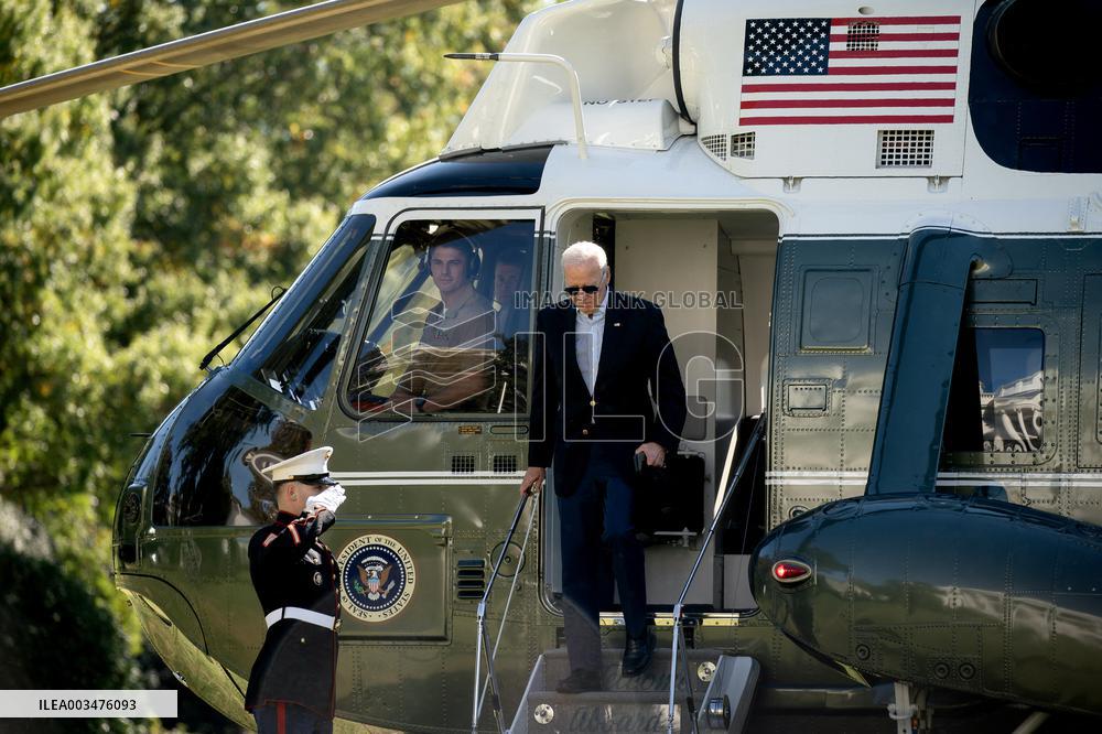 US President Joe Biden on the South Lawn of the White House