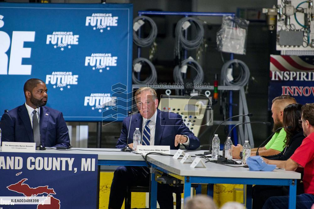 Trump Takes Part In A Round Table - Michigan