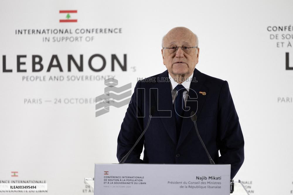 Press conference after the international aid conference in support of Lebanon - Paris