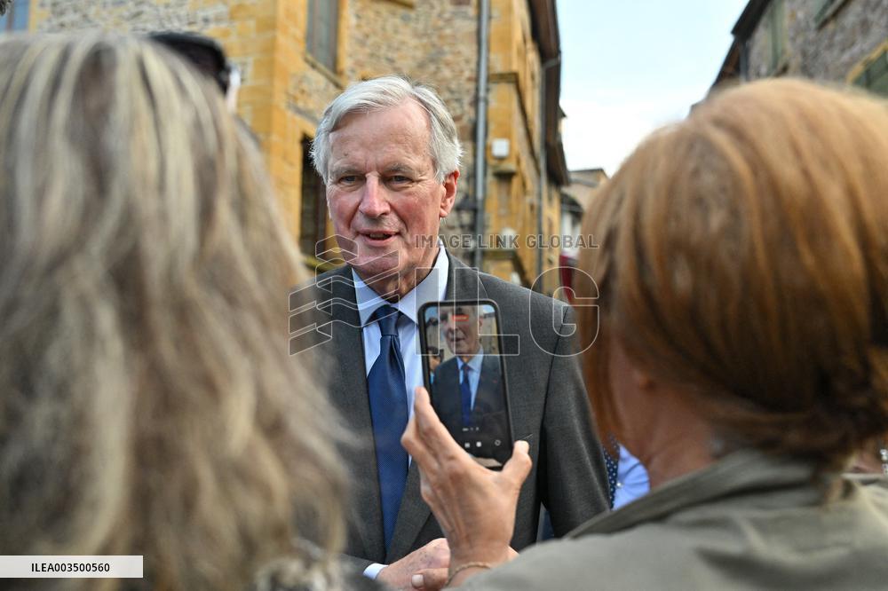 PM Barnier Visits The Rhone After The Storms