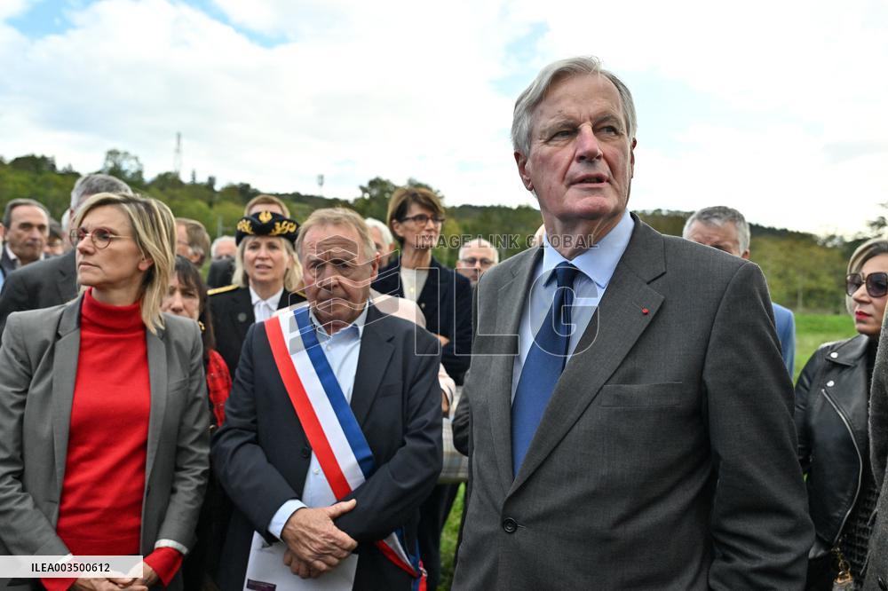 PM Barnier Visits The Rhone After The Storms