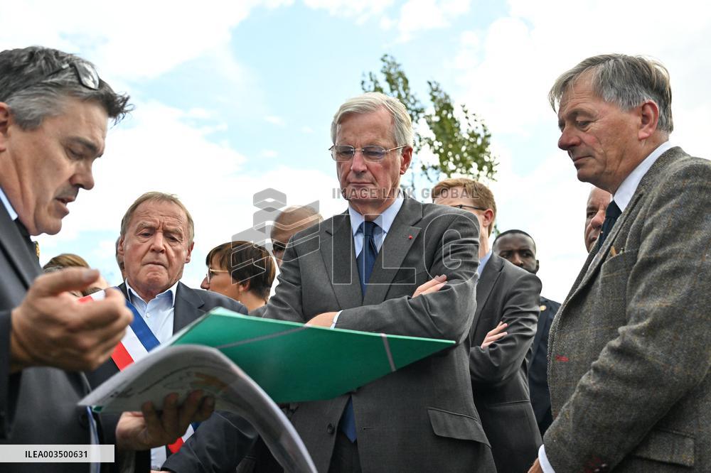 PM Barnier Visits The Rhone After The Storms