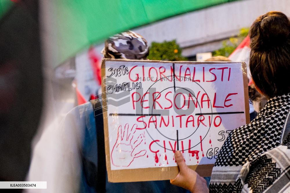 Palestinian Solidarity Rally Near US Embassy - Rome