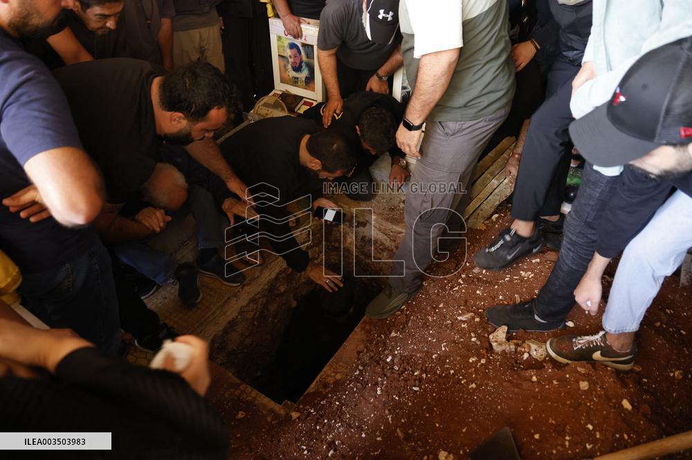 Funeral Of Journalist Ghassan Najjar Killed In Israeli Airstrike - Beirut