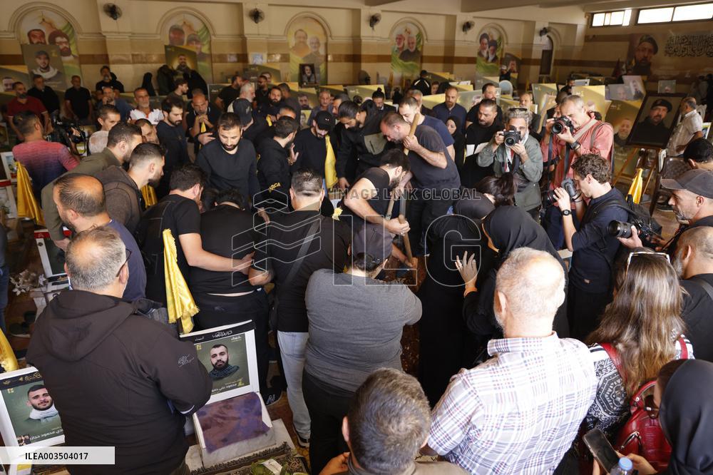 Funeral Of Journalist Ghassan Najjar Killed In Israeli Airstrike - Beirut