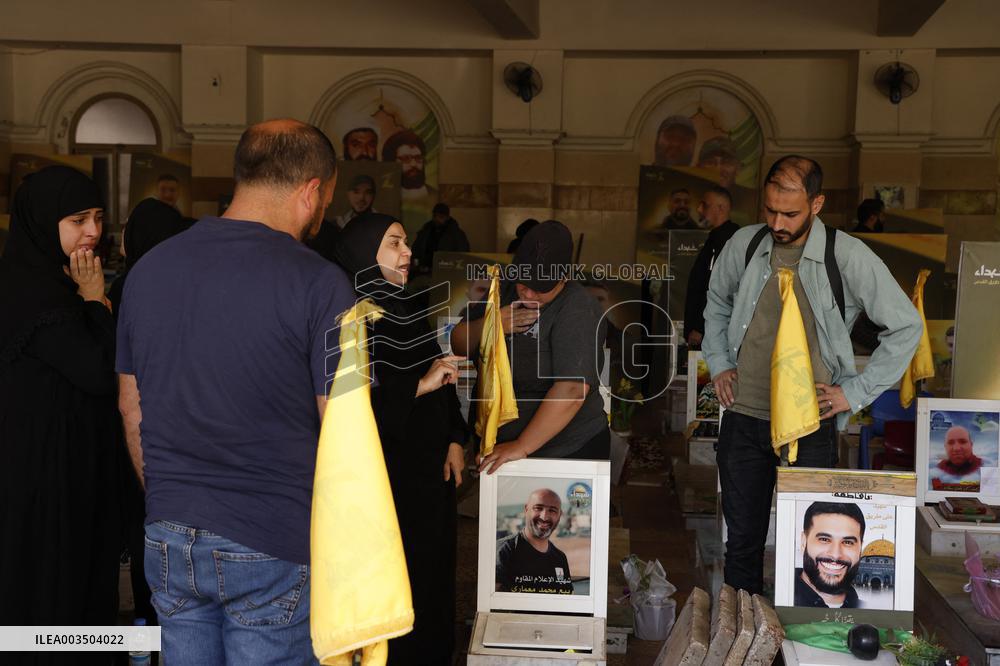 Funeral Of Journalist Ghassan Najjar Killed In Israeli Airstrike - Beirut