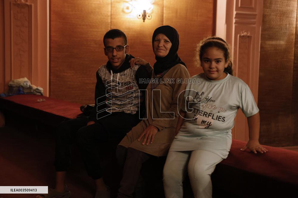 Refugees At The Elysee Theatre In Hamra - Beirut