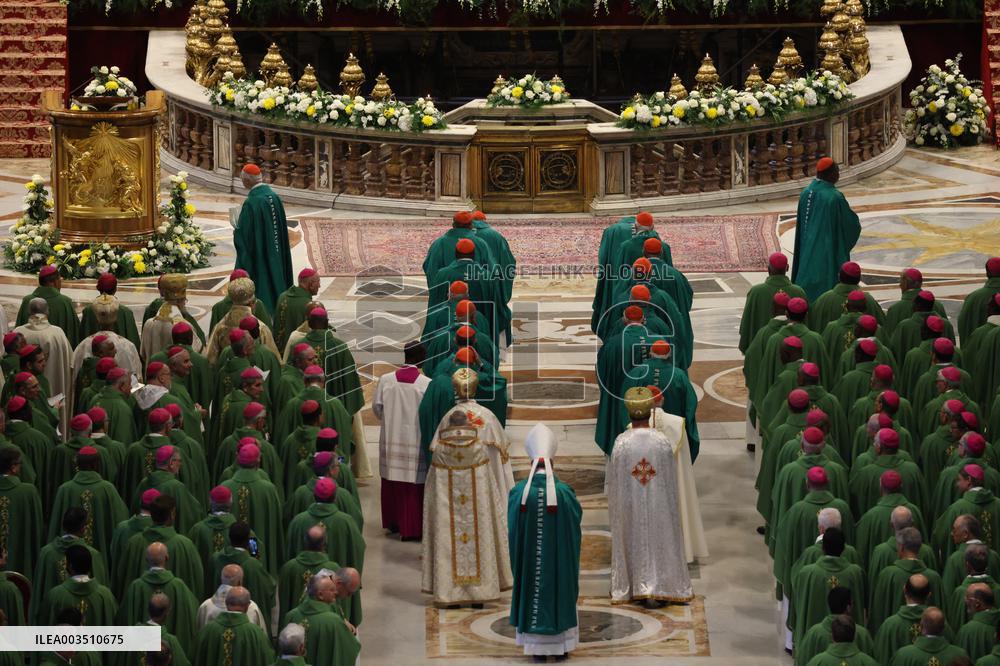 Mass at the conclusion of the 16th Ordinary General Assembly of the Synod of Bishops