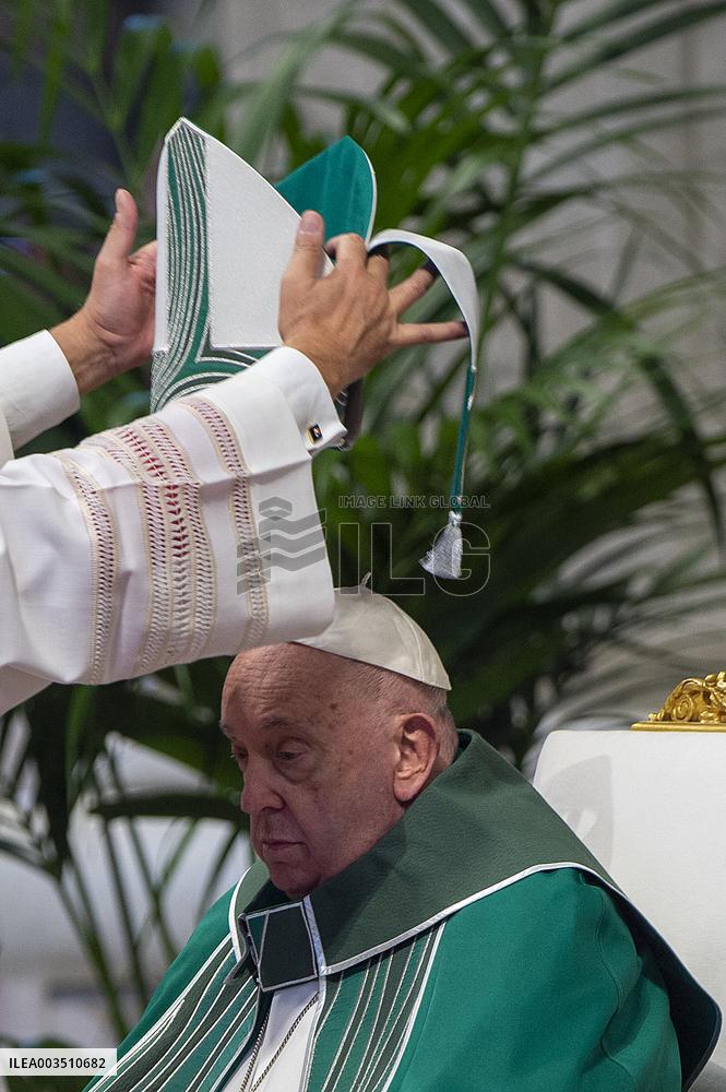 Mass at the conclusion of the 16th Ordinary General Assembly of the Synod of Bishops