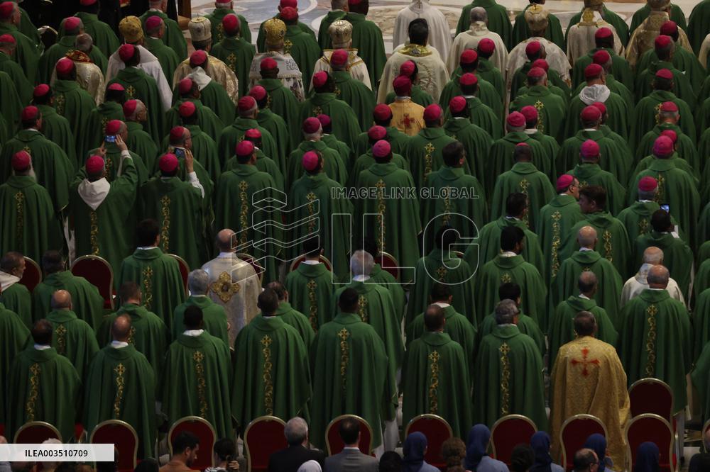 Mass at the conclusion of the 16th Ordinary General Assembly of the Synod of Bishops