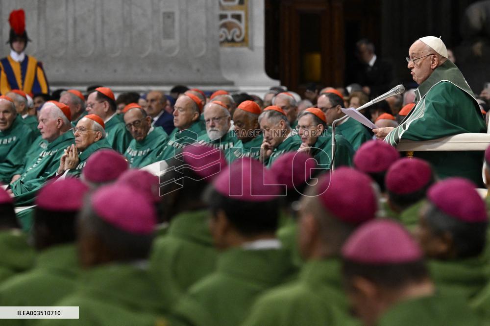 Mass at the conclusion of the 16th Ordinary General Assembly of the Synod of Bishops