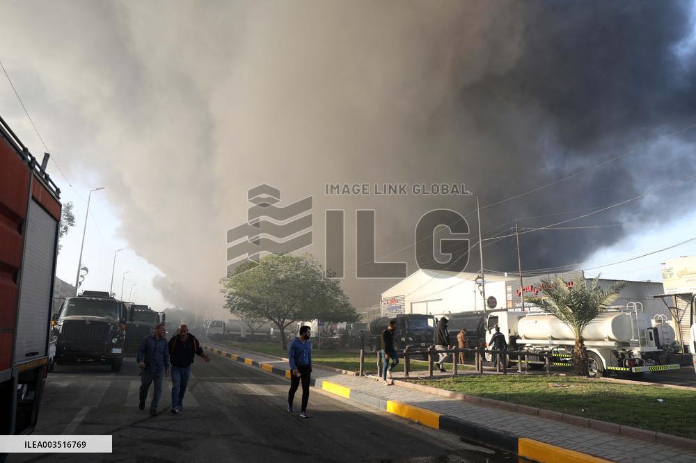 Fire At A Warehouse In Baghdad