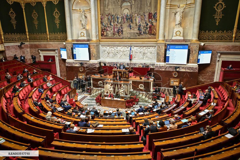 Discussion of the Social Security Financing Bill for 2025 at the National Assembly in Paris FA
