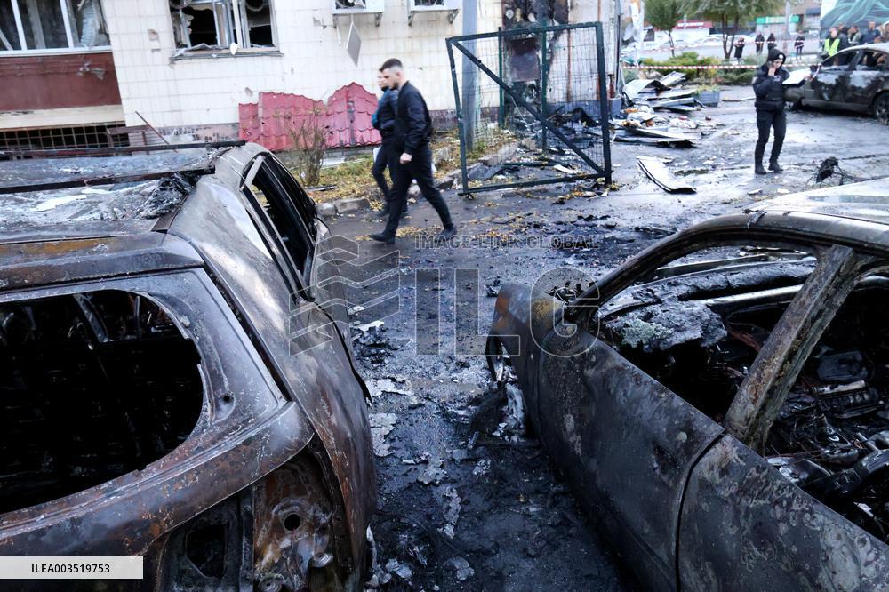 Russian drone attack in Kyiv