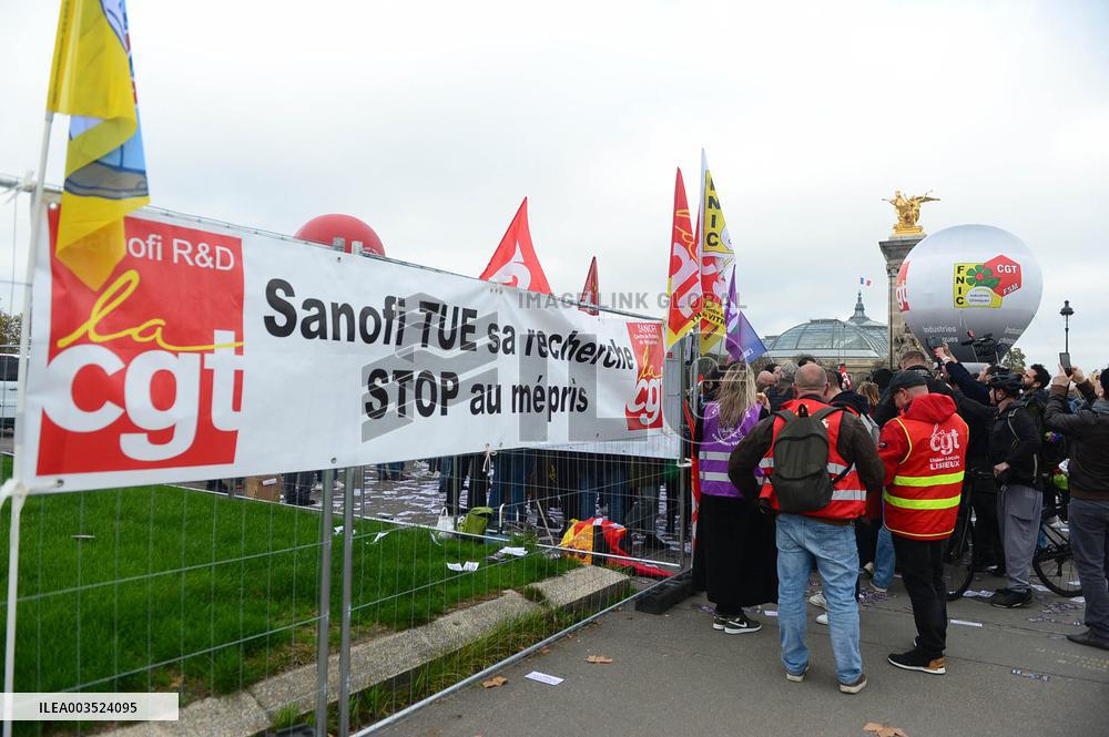 Health and CGT Sanofi Inter-Union Rally - Paris