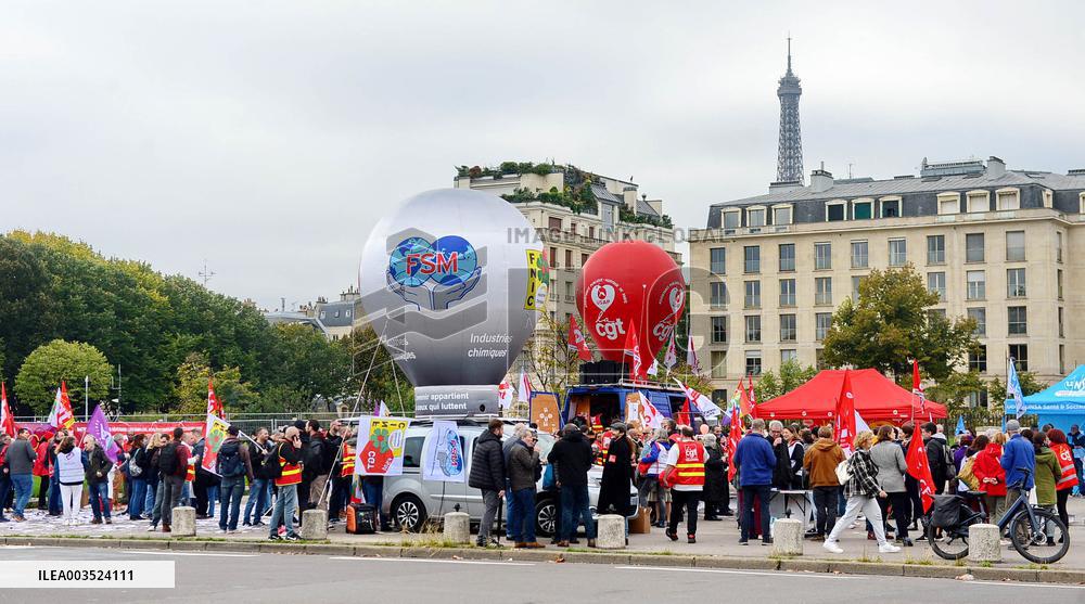 Health and CGT Sanofi Inter-Union Rally - Paris