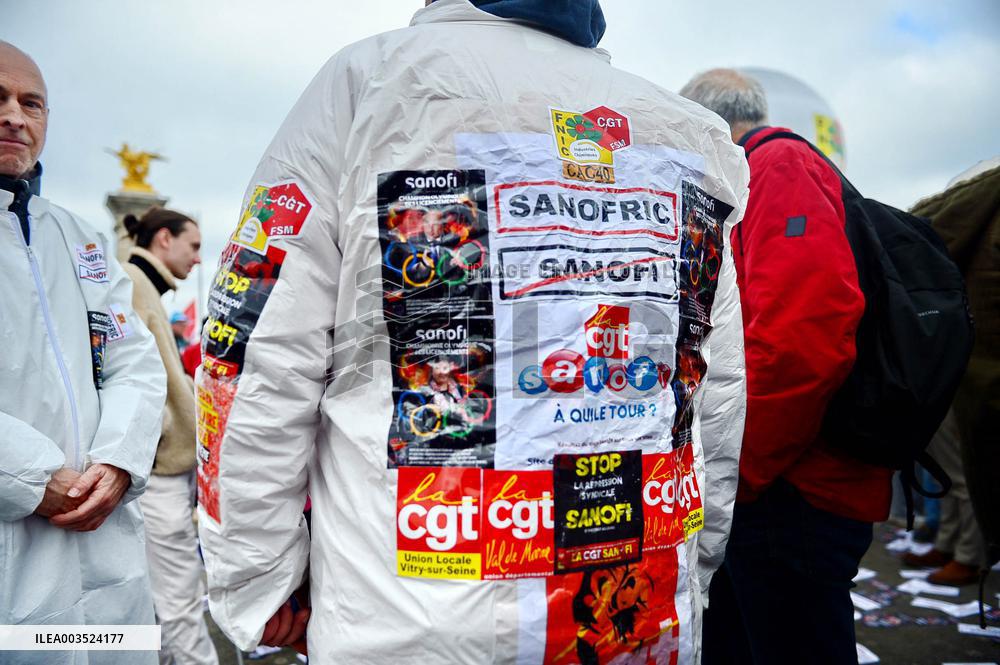 Health and CGT Sanofi Inter-Union Rally - Paris