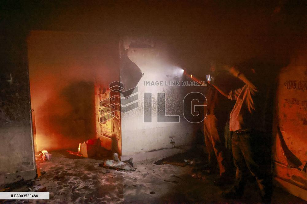 Jatiya Party HQs Set On Fire - Dhaka
