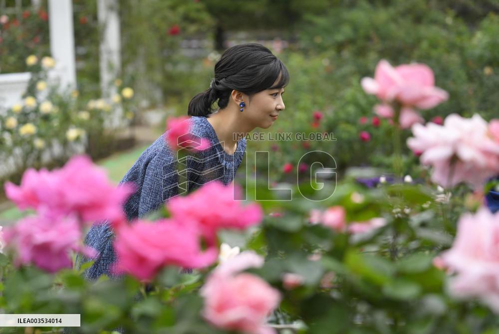 Princess Kako at rose garden near Tokyo