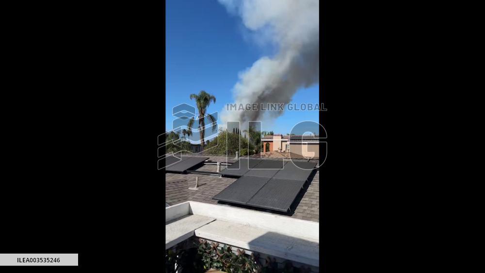 US: Wildfire Breaks Out Near College Area In San Diego, California 6